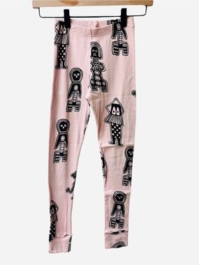 nununu Pink Leggings with Black Graphic